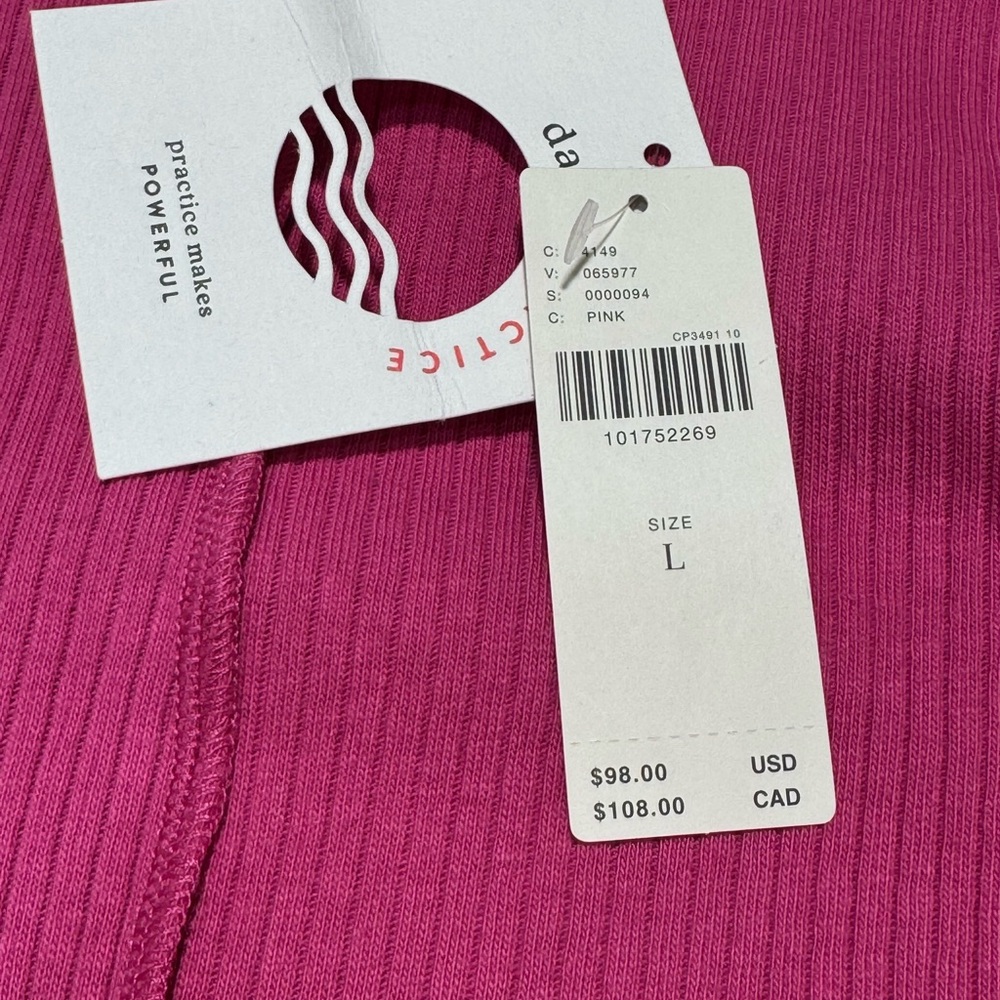 NWT Anthropologie Daily Practice Buzzer Beater Cotton Blend Pink Mini Dress Sz L - Picture 7 of 11